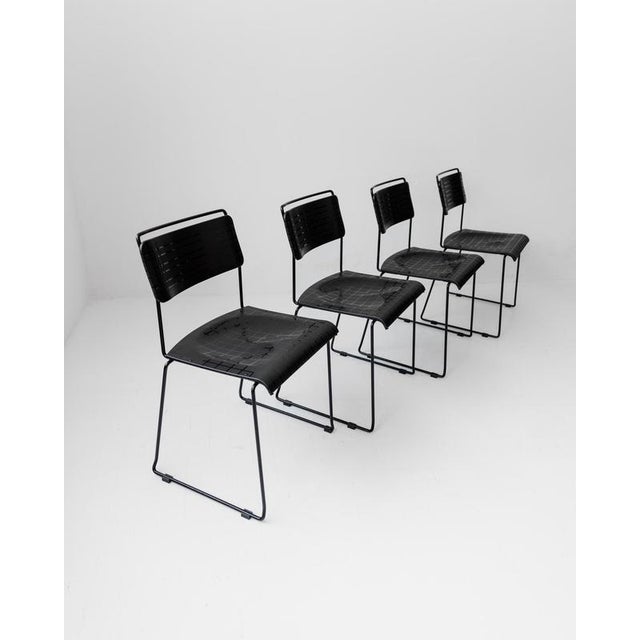 Vintage Dining Chairs in Black Metal and Plastic, 1980s, Set of 4 For Sale - Image 15 of 18