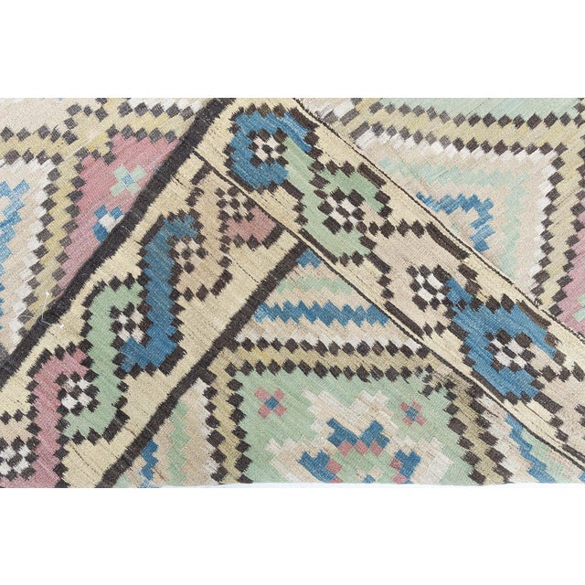 Mid-20th century Swedish Colorful Handmade Wool Rug Size: 6'2" × 9'3" (187 × 281 cm). This vibrant vintage Scandinavian...