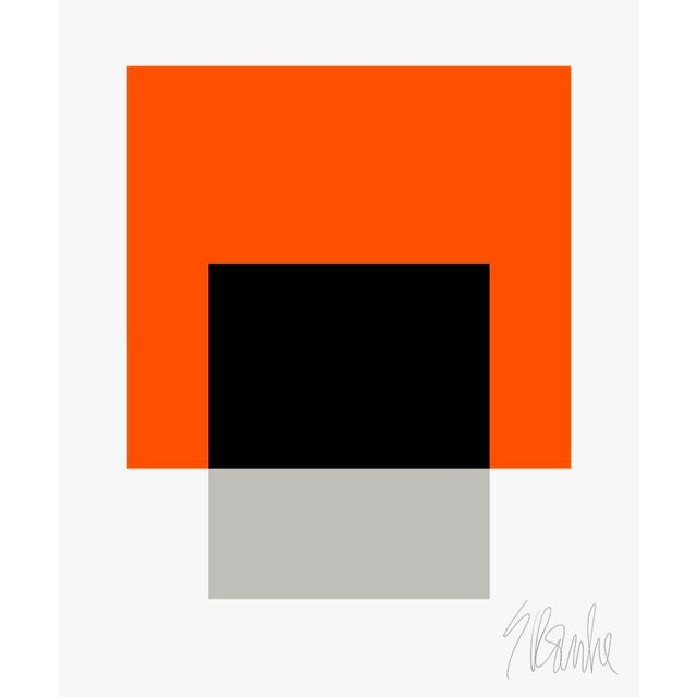 The Interaction of Orange, Black and Gray Fine Art Print 40" X 50" by Liz Roache For Sale In Boston - Image 6 of 6