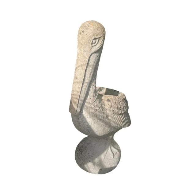 2000 - 2009 Vintage Cast Stone Pelican Garden Planter Statue For Sale - Image 5 of 9