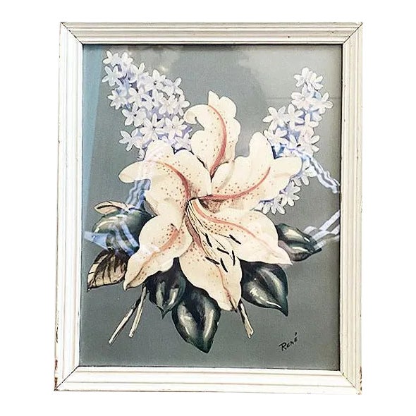 Framed Botanical Print of a Stargazer Lily by Rene White For Sale