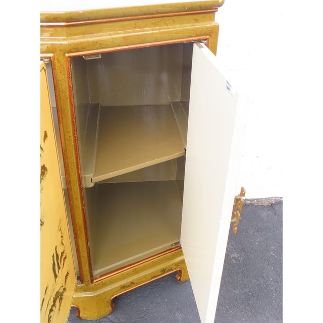 Late 20th Century Hollywood Regency Chinoiserie Painted Buffet Sideboard Storage Cabinet 6624 For Sale - Image 5 of 18