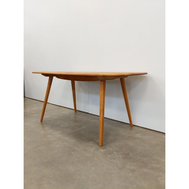 Mid-Century Modern Vintage Plank Dining Table Attributed to Ercol For Sale - Image 3 of 8