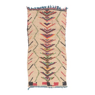 Vintage Azilal Boucherouite Moroccan Rug, 03'07 X 07'01 For Sale