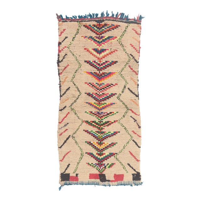 Vintage Azilal Boucherouite Moroccan Rug, 03'07 X 07'01 For Sale