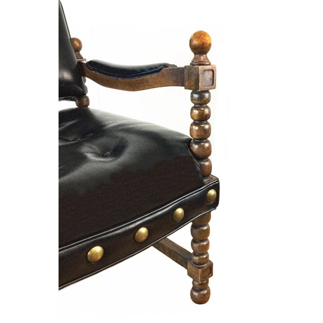 Wood Mid Century Extra Large Stud Lounge Chair For Sale - Image 7 of 9