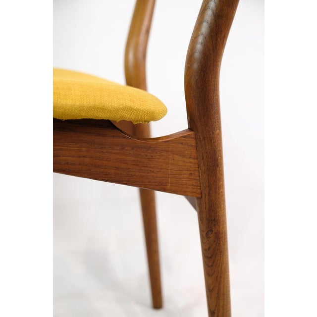 Danish Teak & Yellow Fabric Dining Chairs, 1960, Set of 4 For Sale - Image 3 of 17