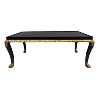 Baker Rectangular Gilt Coffee Table With Paw Feet For Sale
