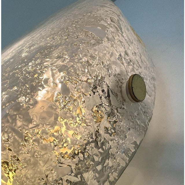 Goldenrod Mid-Century Modern Flush Mount in Ice Glass from Hillebrand, 1960s For Sale - Image 8 of 18