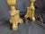 Pair of gilded terracotta candlestick lamps, copies of neoclassical altar candlesticks. 24" to top of candlestick....