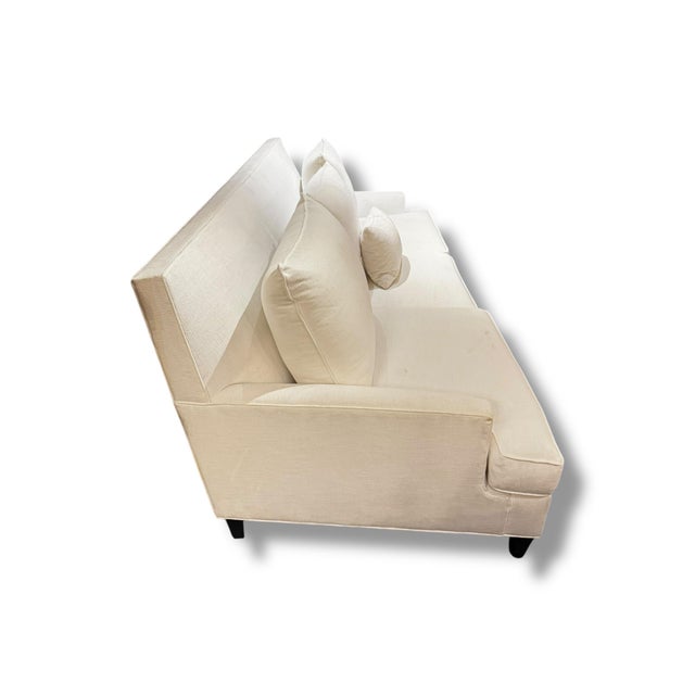 Mid-Century Modern Ethan Allen White Sofa For Sale - Image 3 of 5