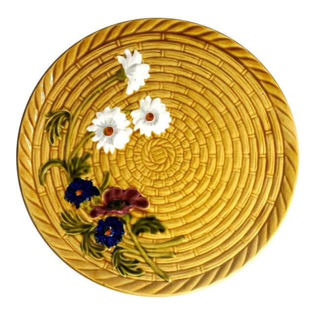 Vintage German Schramberg Majolica Platter For Sale