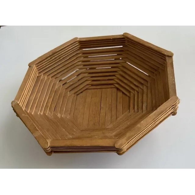 Vintage Tramp art bowl is a versatile room accent - enjoy its symmetry or fill with pinecones, moss balls, apples! Single...