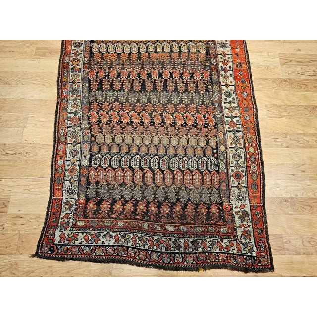 Navy Blue Vintage Persian Malayer Area Rug, Hand-Knotted Wool, Allover Paisley Design For Sale - Image 8 of 12