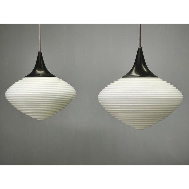 Space Age Opaline Glass Pendant Lights, Former Czechoslovakia, 1970s, Set of 2 For Sale - Image 13 of 15