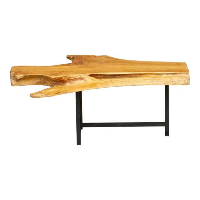 Live Edge Rustic Modern Coffee Table For Sale