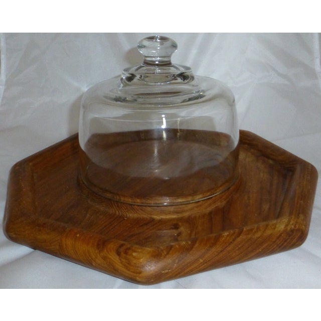 Teak Cheese and Cracker Serving Dish Chairish