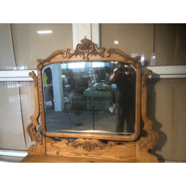 Antique American Oak Dresser With Mirror Chairish