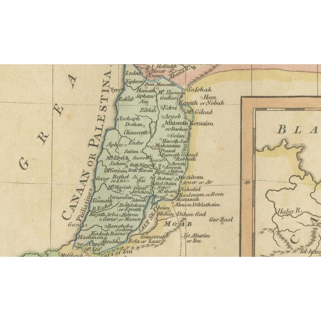 Antique Biblical Holy Land Map, 1827 For Sale - Image 4 of 10