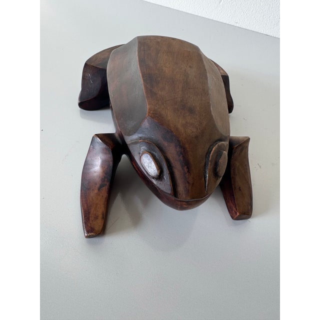 Vintage Hand-Carved Wooden Frog Box For Sale - Image 4 of 12