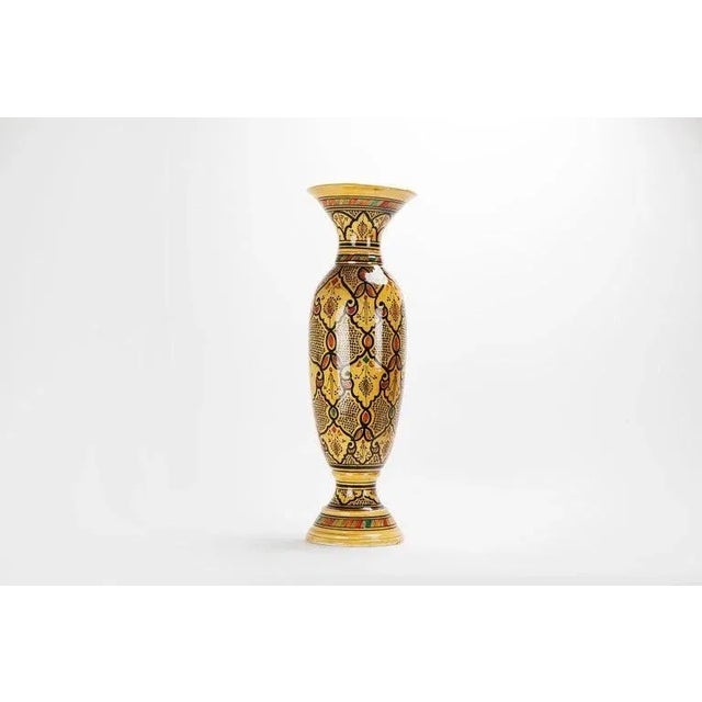 Vintage Moroccan Pottery Yellow Vase For Sale - Image 12 of 12