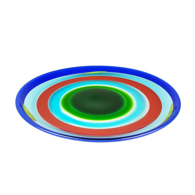 Glass Vintage Murano Glass Plate by Berit Johansson for Salviati, 1991 For Sale - Image 7 of 12