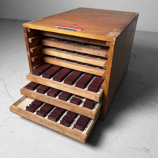 Authentic Japanese letterpress drawer from a print shop, from the 1970s-80s. Dimensions: height 31 cm, width 31.5 cm,...