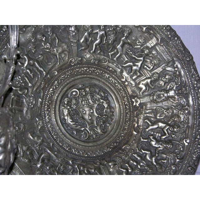 Embossed Bronze Jugs and Basins with Allegorical Scenes by Colleoni of Bergamo, 1890s-1910s, Set of 4 For Sale - Image 6 of 17