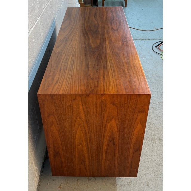 Wood Mid-Century Modern Walnut and Cane Dry Bar For Sale - Image 7 of 17