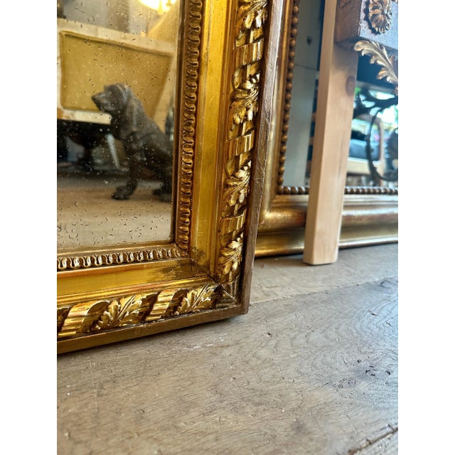 Large Ornate French Overmantel Gold Gilt Mirror, 1820 For Sale - Image 10 of 13