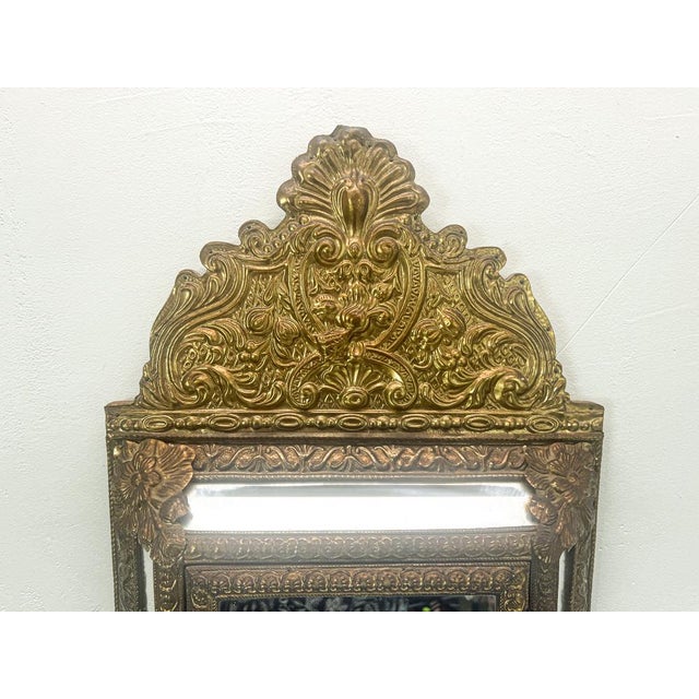 Vintage Embossed Brass Mirror Cabinet, 1950s For Sale - Image 6 of 17