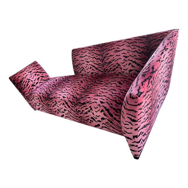 Left Side Island Sofa in Tiger Velvet by Donghia For Sale