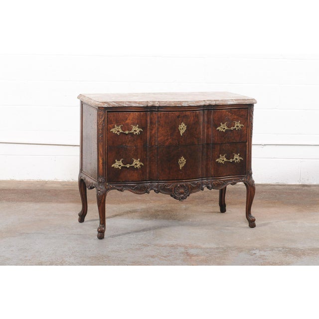 French 18th C. French Louis XV Marble-Top Commode For Sale - Image 3 of 13