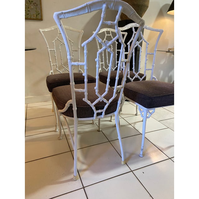 Chinoiserie Vintage Chinoiserie Metal Dining Chairs- Set of 4 For Sale - Image 3 of 5