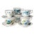 Mid-Century Blue Rose Cups & Saucers, Set of 6 For Sale