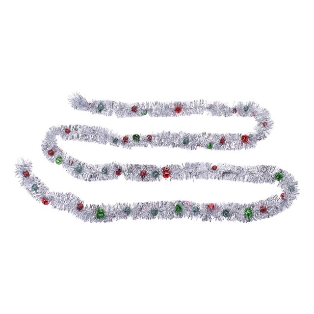Tinsel Sleigh Bell Ornament Garland (Set of 2) For Sale
