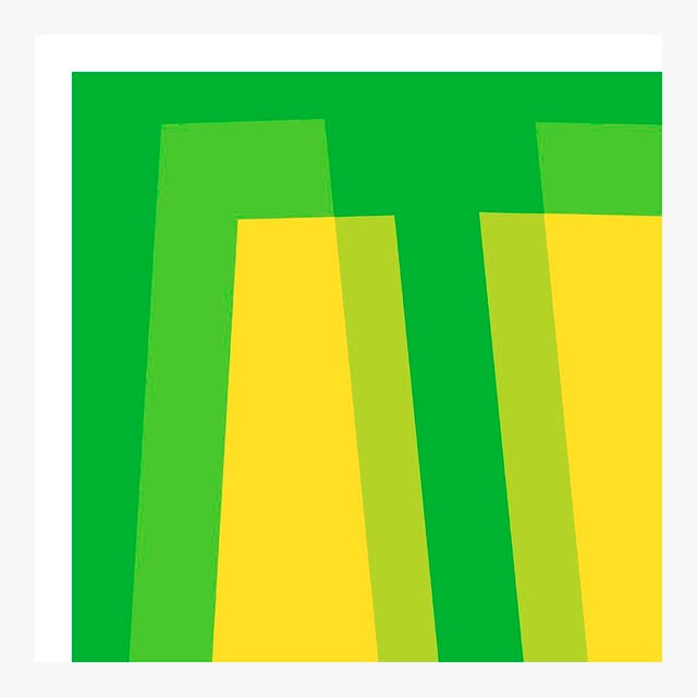 Yellow and Green Transparencies Fine Art Print 42.5" X 60" by Liz Roache For Sale - Image 4 of 6