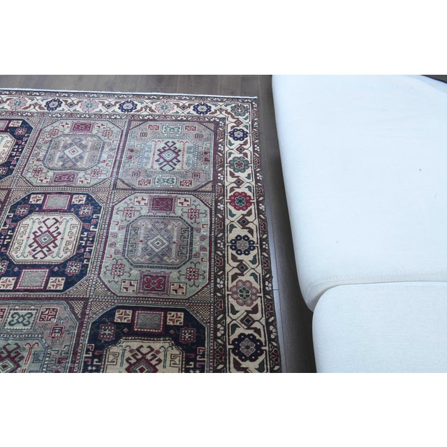 1970s Vintage Turkish Handmade Wool Cotton Brown Area Rug For Sale - Image 9 of 11