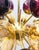 Fabio Ltd 21st Century Ventiquattro Natural Brass Mixed Murano Sputnik Chandelier by Fabio LTD For Sale - Image 4 of 6