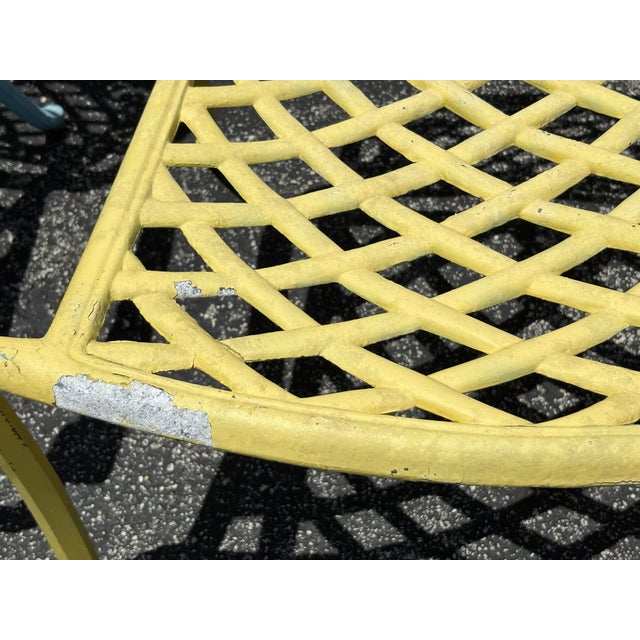 Vintage Cast Aluminum Brightly Painted Outdoor Armchairs- Set of 6 For Sale - Image 14 of 18
