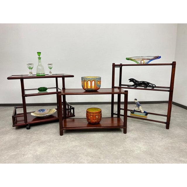 Mid-Century Modern Bamboo Etagere attributed to Gervasoni, 1970s For Sale - Image 3 of 12