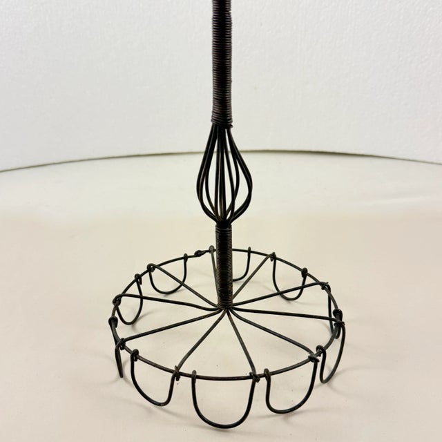 Antique French Handmade Petal Top Wire Kitchen Basket For Sale - Image 12 of 12