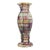 Vintage Handcrafted Tall Multi Color Patchwork Onyx Marble Artisanal Geometric Stone Vase For Sale