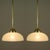 Swedish Striped Glass and Brass Pendants, 1950s, Set of 2 For Sale - Image 13 of 16