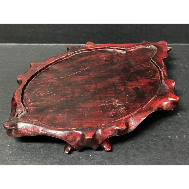 Chinese Art Carved Tiger Eye Stone Turtle Sculpture on Wooden Display Stand For Sale - Image 10 of 11