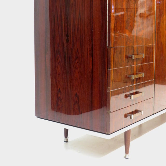 Mid-Century Modern 4-Door Wardrobe in Rosewood, 1960s For Sale - Image 6 of 7