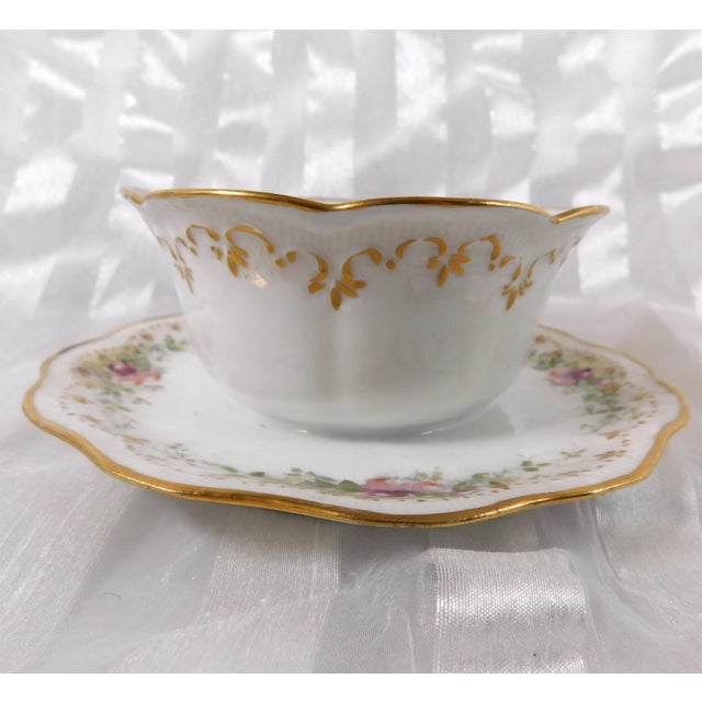 1940s Jean Pouyat Limoges Ramekin, Serving Dish, Fruit Bowl and Underplate For Sale - Image 4 of 8