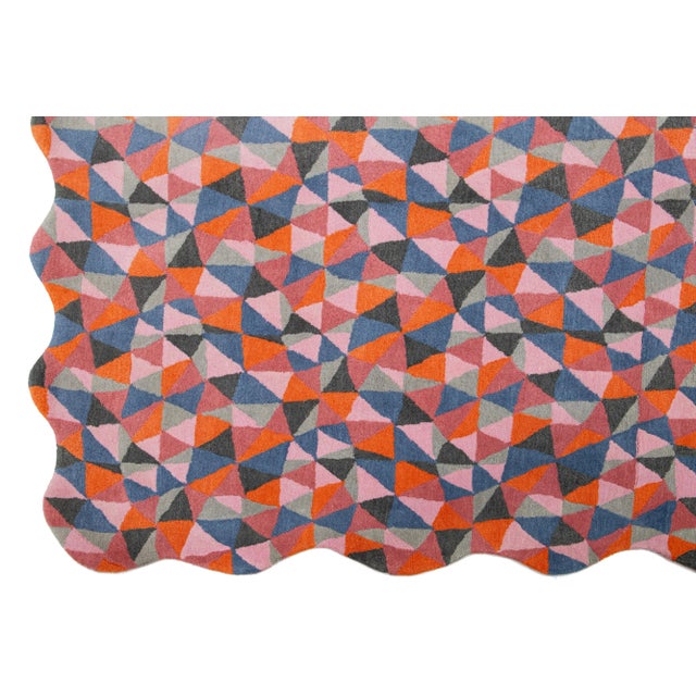 Multicolor Hand-Tufted Modern Wool Rug With Mosaico Pattern by Apadana For Sale - Image 9 of 10