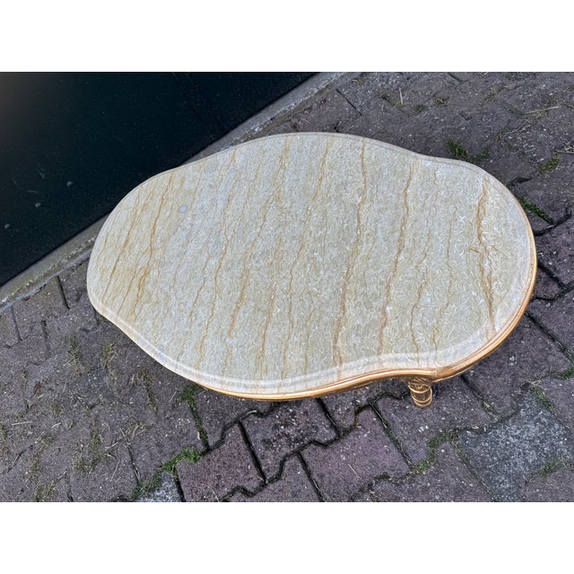 1950s 1950 French Louis XVI Gold Beech Marble Coffee Table - 1 Pc For Sale - Image 5 of 12