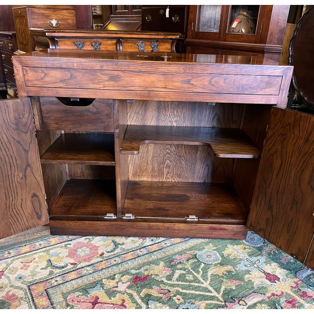 Campaign Late 20th Century Henredon Campaign Style Bar Cart For Sale - Image 3 of 12